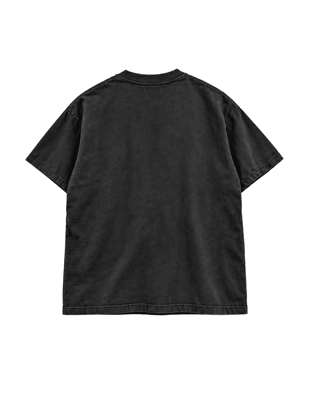 Washed-black Claude T-shirt, back view, plain.